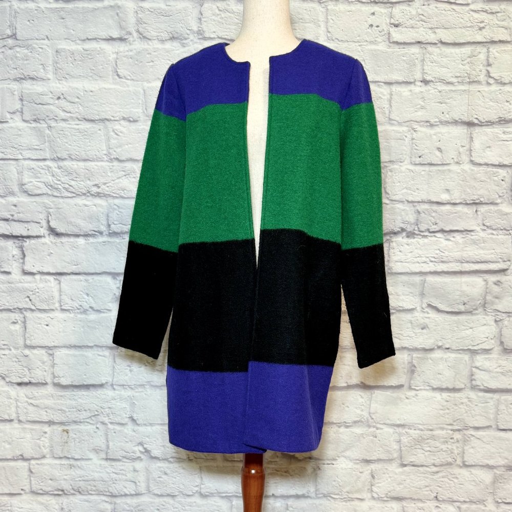 Max Studio Block Print Knee-Length Coat - image 1